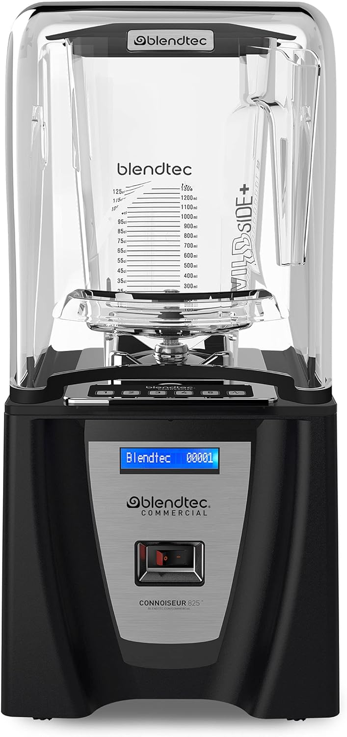 Blendtec C825C11Q-B1GB1D Connoisseur 825 3.8 hp Blender with Sound Enclosure and (2) 90 oz. WildSide+ Jars